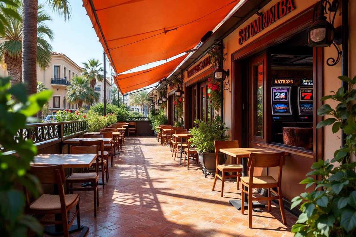 Terrace seating at Valencia Slot Bar